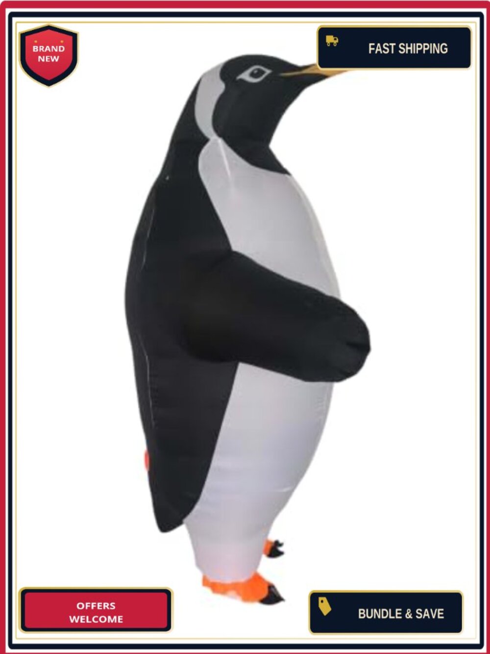 Inflatable Penguin Costume Adult Funny Blow Up Suit One Size Fits Most